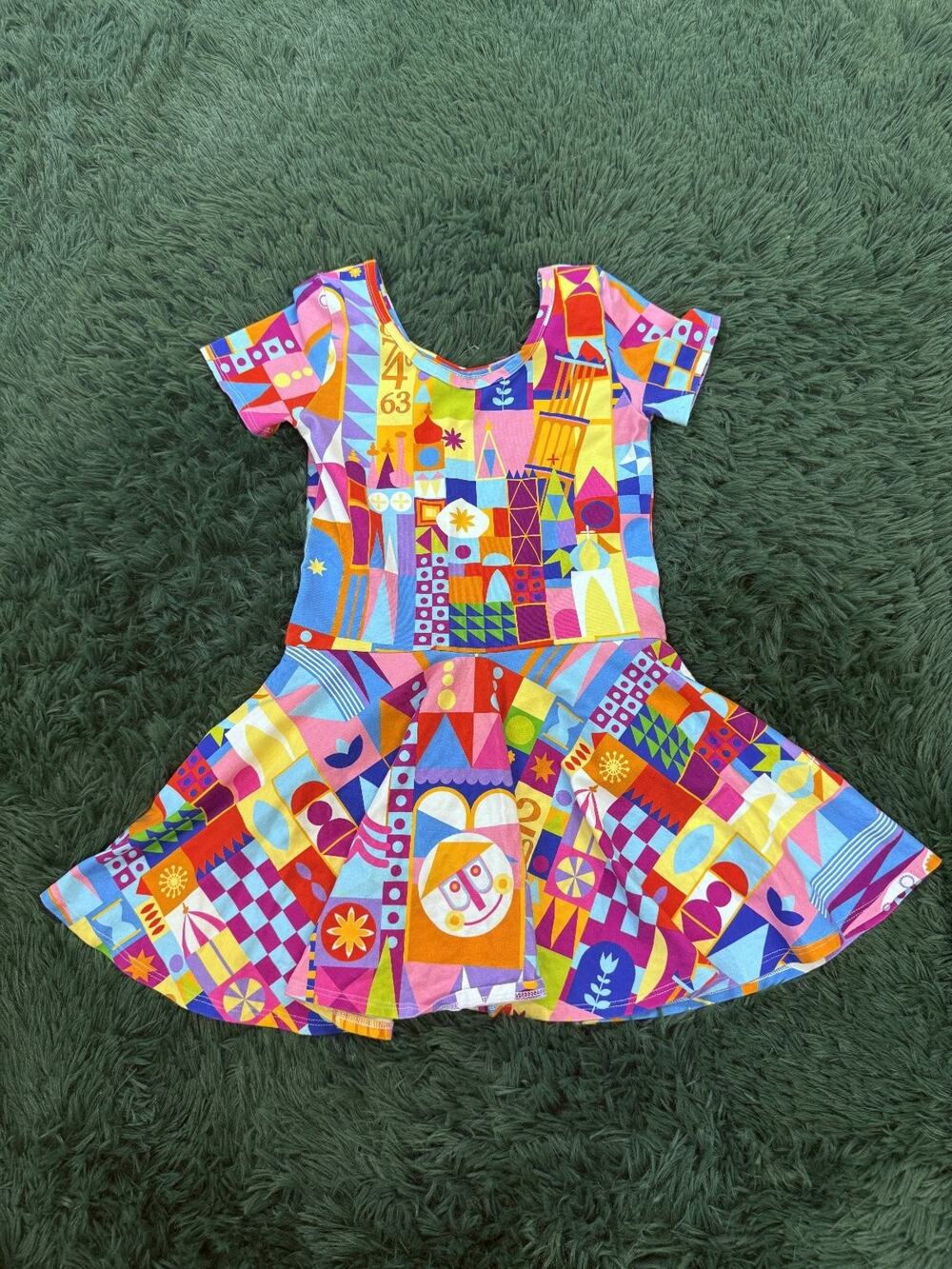 Wild Rich Kids Girls 11/12 "It's a Small World" Disney Inspired Dress Colorful